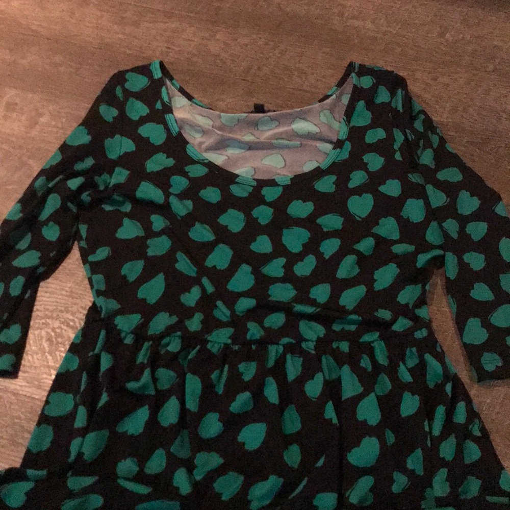 Green Heart Skater Dress